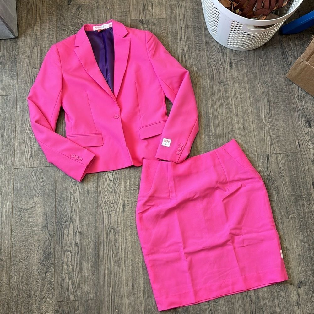 OppoSuits Pink Blazer and Skirt Set